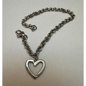 Vintage Sterling Heart Bracelet Y2K 90s Charm Bracelet Accessory Romantic 925